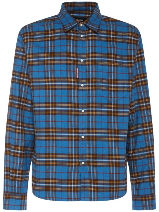 Dsquared2: Canadian regular版型棉质衬衫 - Turquoise/Brown - men_0 | Luisa Via Roma