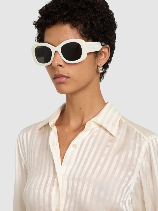Prada: Square acetate sunglasses - White/Black - women_1 | Luisa Via Roma