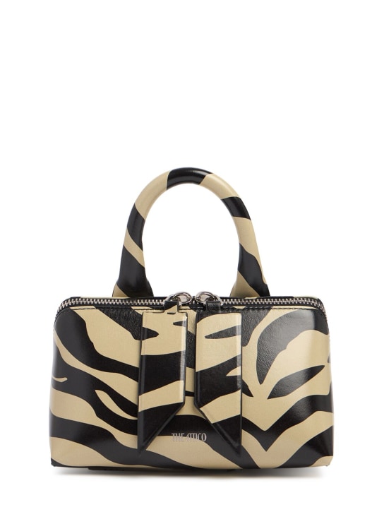 The Attico: Friday leather top handle bag - Black/Safari - women_0 | Luisa Via Roma