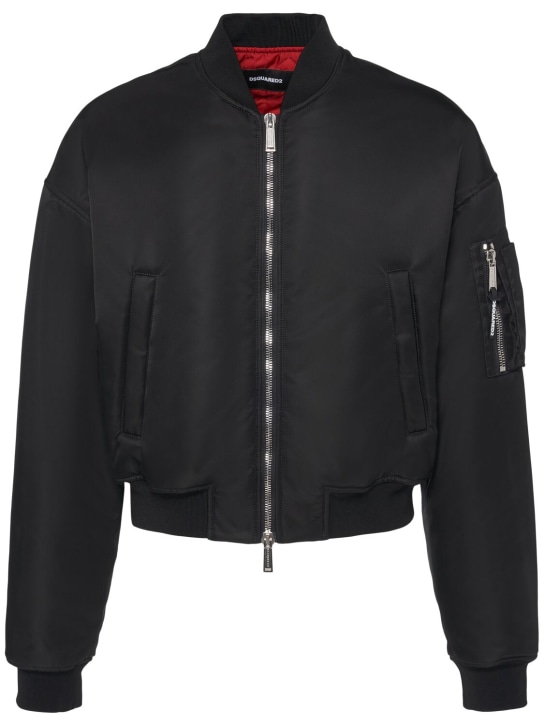 Dsquared2: 80s nylon bomber jacket - Black - men_0 | Luisa Via Roma