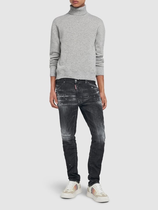 Dsquared2: Wool & cashmere turtleneck sweater - Grey - men_1 | Luisa Via Roma