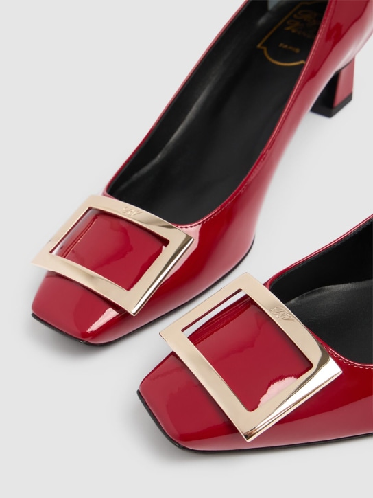Roger Vivier: 45mm Trompette patent leather pumps - Red - women_2 | Luisa Via Roma