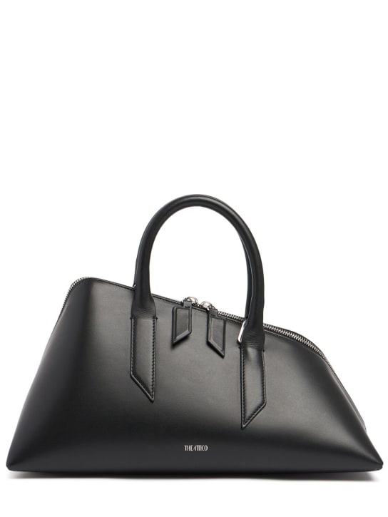 The Attico: 24H leather top handle bag - Black - women_0 | Luisa Via Roma