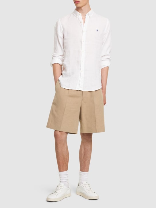 Polo Ralph Lauren: Linen shirt - White - men_1 | Luisa Via Roma