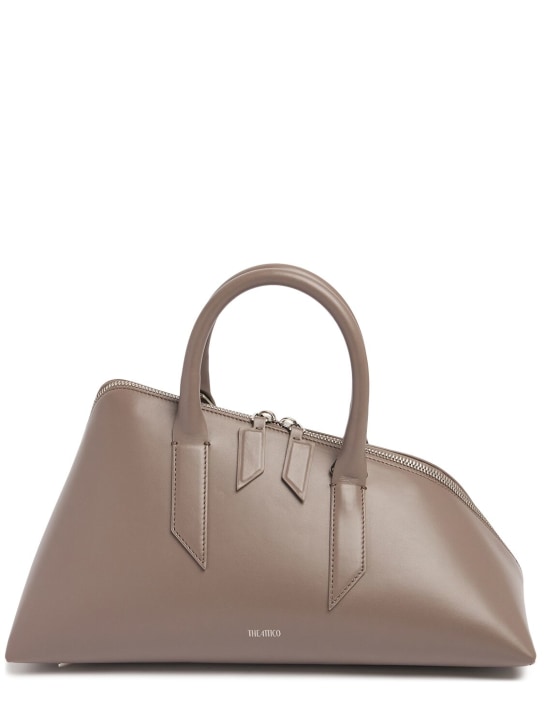 The Attico: 24H leather top handle bag - Blaçık - women_0 | Luisa Via Roma