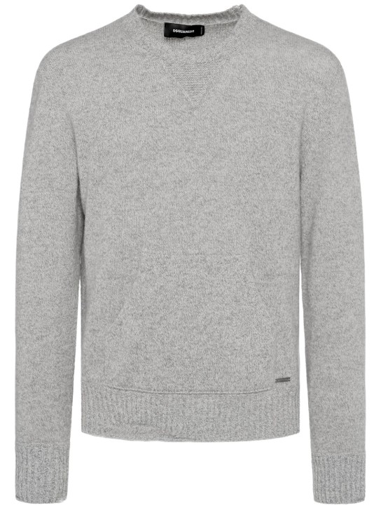 Dsquared2: Wool & cashmere crewneck sweater - Grey - men_0 | Luisa Via Roma