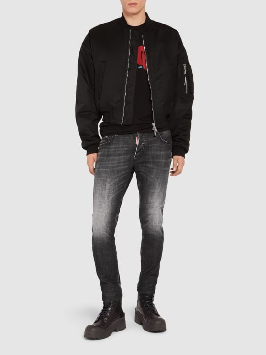 Dsquared2: 80s nylon bomber jacket - Black - men_1 | Luisa Via Roma
