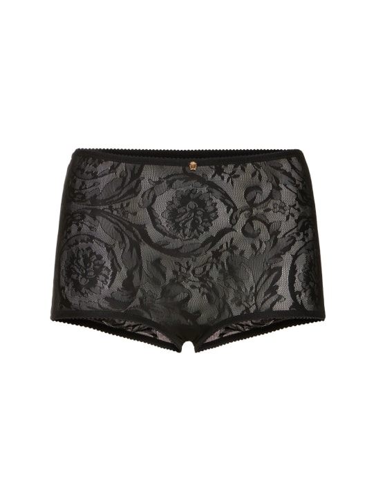 Versace: Baroque jacquard tulle briefs - women_0 | Luisa Via Roma