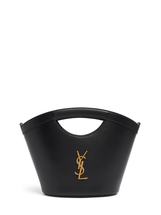 Saint Laurent: Mini Celia leather tote bag - Black - women_0 | Luisa Via Roma