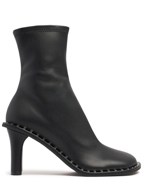 Stella McCartney: 85mm Ryder faux leather ankle boots - Black - women_0 | Luisa Via Roma
