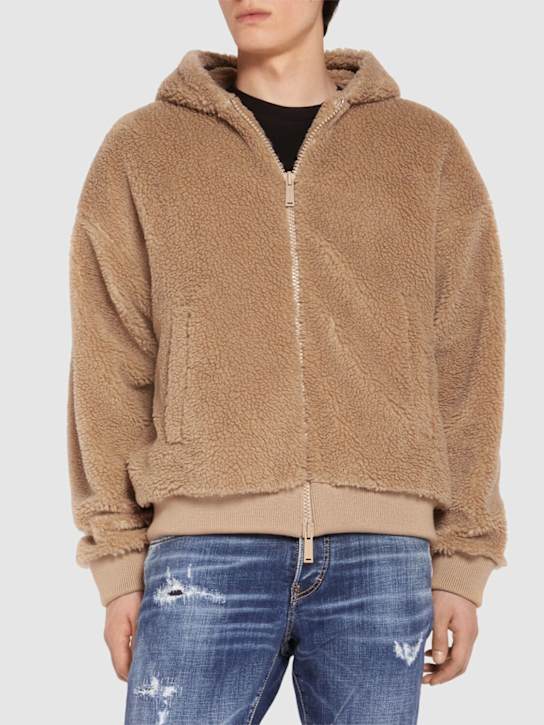 Dsquared2: Sudadera de teddy con cremallera - men_2 | Luisa Via Roma