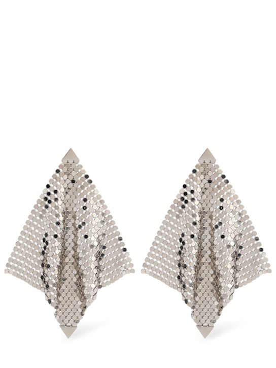 Rabanne: Draped chainmail pendant earrings - women_0 | Luisa Via Roma