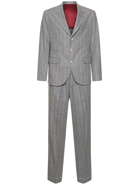 Brunello Cucinelli: Leisure silk blend suit - Light Grey - men_0 | Luisa Via Roma