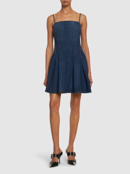 Alexander McQueen: Denim mini dress - Dark Blue - women_1 | Luisa Via Roma