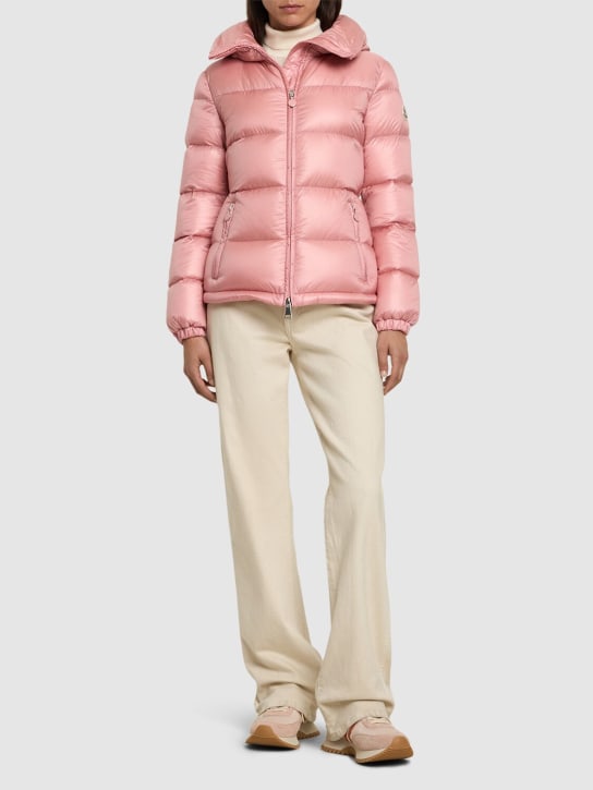 Moncler: Douro nylon down short jacket - Pink - women_1 | Luisa Via Roma