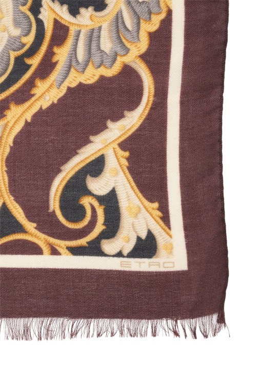 Etro: Boheme printed wool blend scarf - Multicolor - women_1 | Luisa Via Roma