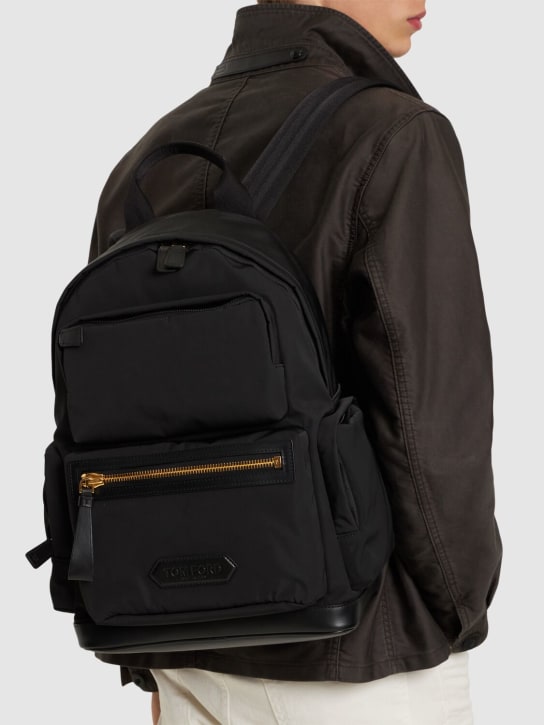 Tom Ford: Tom Ford logo backpack - Black - men_1 | Luisa Via Roma