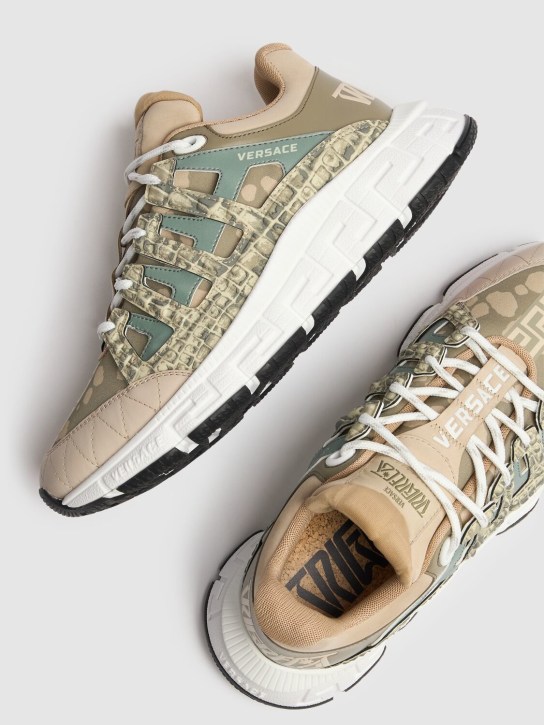 Versace: Trigreca low top sneakers - White/Beige - men_3 | Luisa Via Roma
