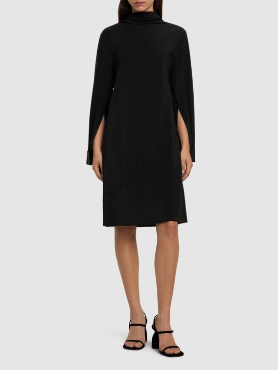Helmut Lang: Reversible scarf silk midi dress - Black - women_1 | Luisa Via Roma