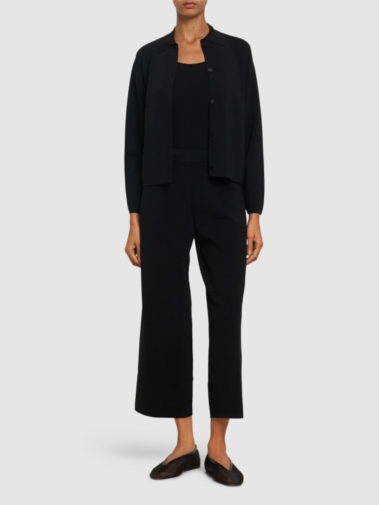 Max Mara: Kiota short crepe jacket w/ buttons - Black - women_1 | Luisa Via Roma