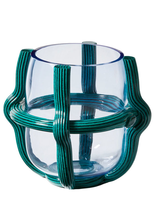 Cassina: Sestiere Murano glass vase - Blue - ecraft_0 | Luisa Via Roma
