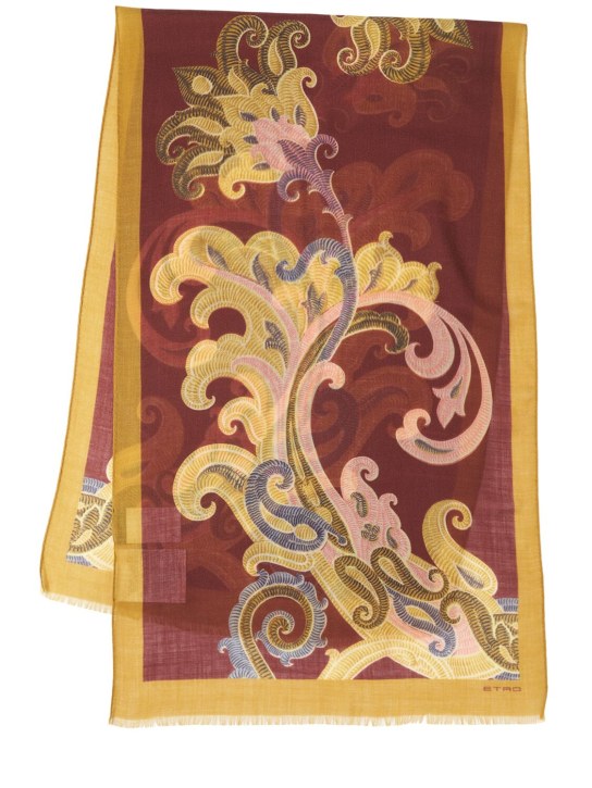 Etro: Tosca printed cashmere scarf - Multicolor - women_0 | Luisa Via Roma