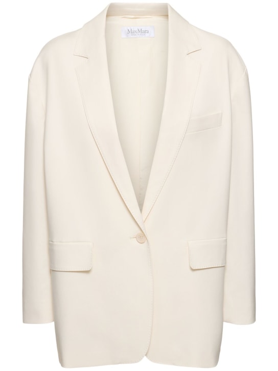 Max Mara: Monica oversize cotton blend blazer - Ivory - women_0 | Luisa Via Roma