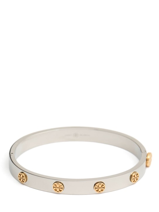 Tory Burch: Miller stud bicolor hinge bracelet - Silver/Gold - women_0 | Luisa Via Roma