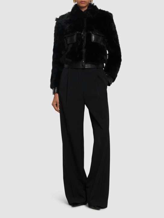 Tom Ford: Soft shearling leather jacket - Black - women_1 | Luisa Via Roma