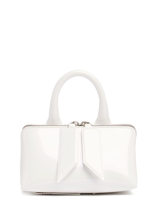 The Attico: Friday leather top handle bag - Holo White - women_0 | Luisa Via Roma