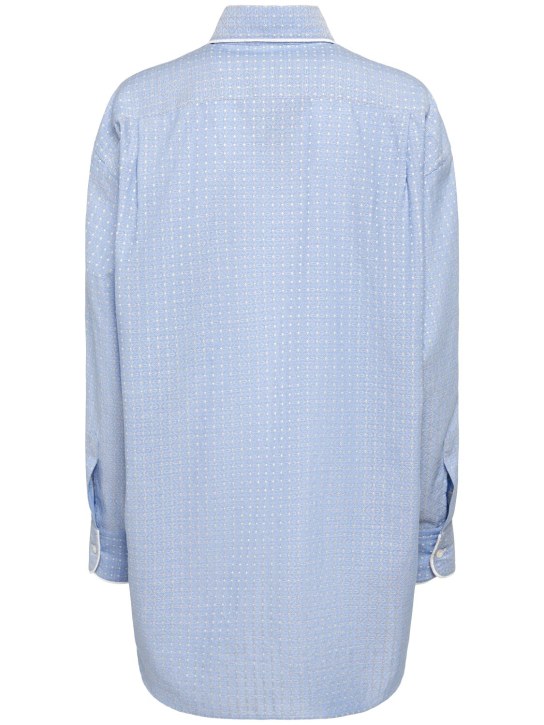 Etro: Camisa de popelina de algodón - Azul/Blanco - women_1 | Luisa Via Roma