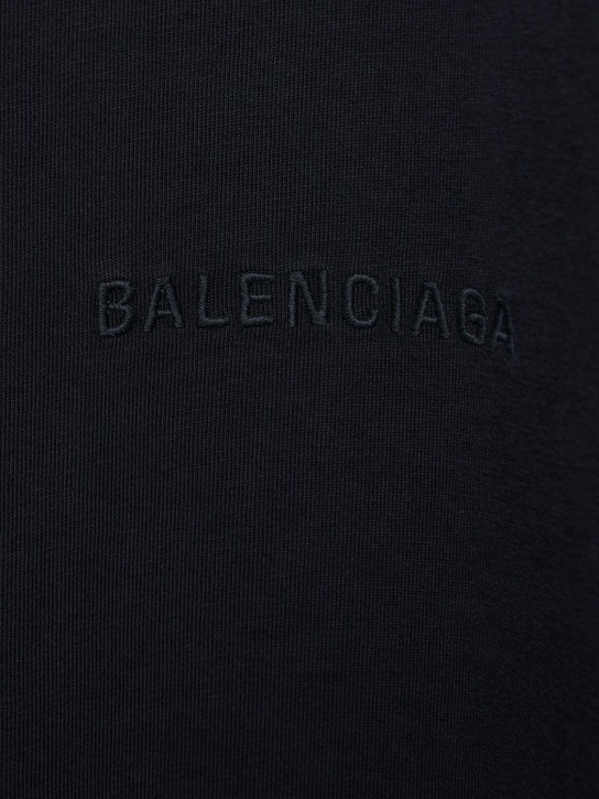 Balenciaga: T-shirt en coton Paris Liberty - Noir Délavé - men_1 | Luisa Via Roma