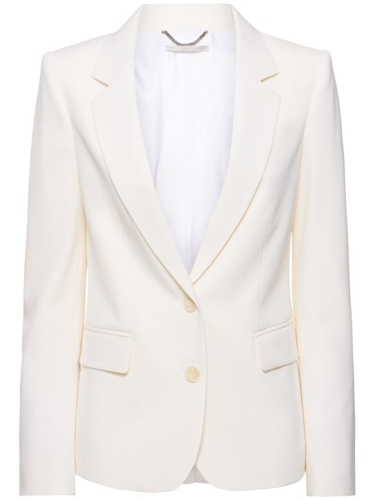Stella McCartney: Tailored wool blend single breast jacket - Cream - women_0 | Luisa Via Roma