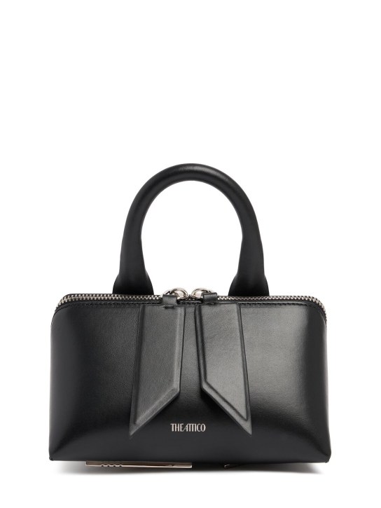 The Attico: Small Friday leather top handle bag - Black - women_0 | Luisa Via Roma