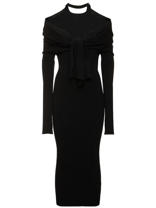 Jacquemus: La Robe Doble 니트 드레스 - 블랙 - women_0 | Luisa Via Roma