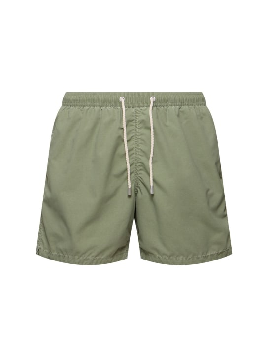 Mc2 Saint Barth: 复古超轻科技织物沙滩裤 - 绿色 - men_0 | Luisa Via Roma
