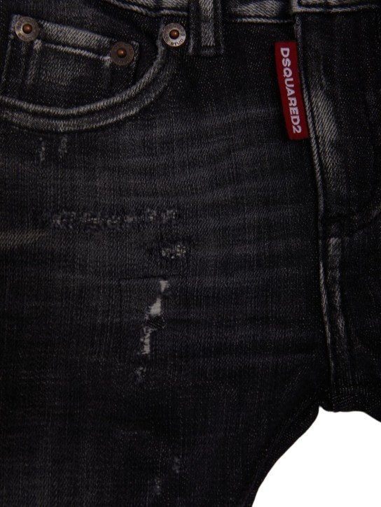 Dsquared2: Jeans de denim de algodón stretch - Gris Oscuro - kids-boys_1 | Luisa Via Roma
