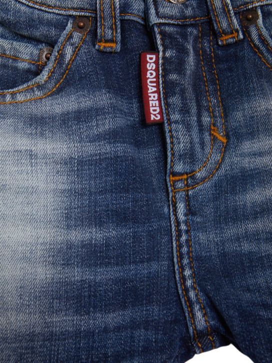 Dsquared2: Stretch cotton denim jeans - Blue - kids-girls_1 | Luisa Via Roma