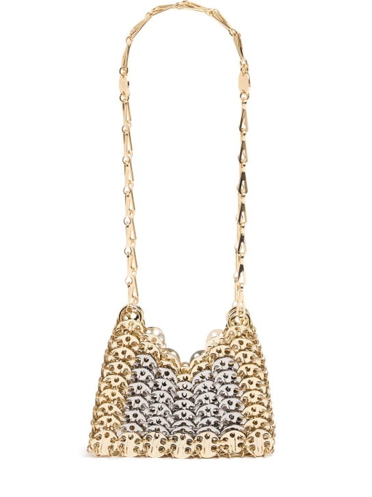 Rabanne: Nano 1963 metallic shoulder bag - Gold/Silver - women_0 | Luisa Via Roma