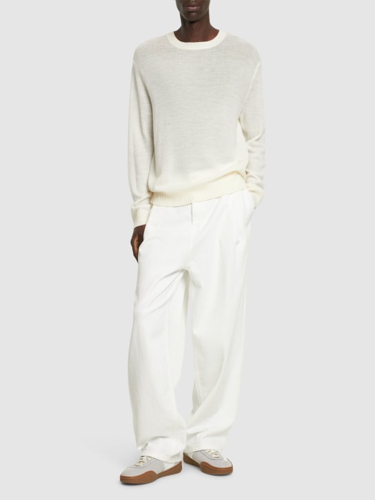 Jil Sander: Extra fine knit wool sweater - White - men_1 | Luisa Via Roma