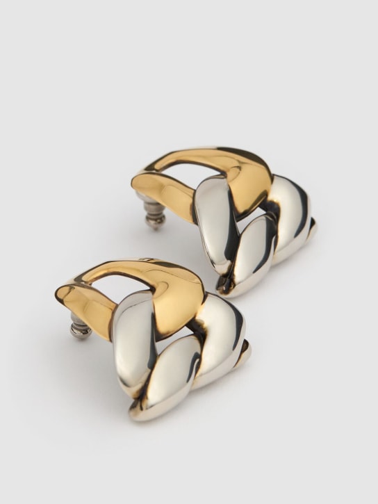 Alexander McQueen: Chain brass earrings - Gold/Silver - women_1 | Luisa Via Roma