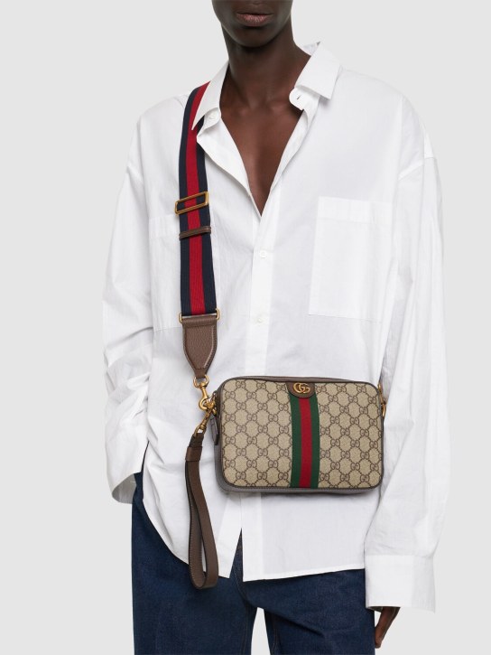 Gucci: Ophidia GG shoulder bag - Beige/Brown - men_1 | Luisa Via Roma