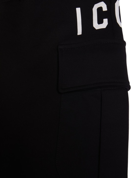 Dsquared2: Pantalones deportivos cargo de algodón - Negro - kids-boys_1 | Luisa Via Roma