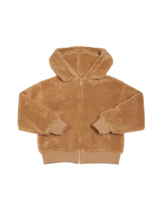 Dsquared2: Faux fur teddy hooded jacket - Light Brown - kids-boys_0 | Luisa Via Roma