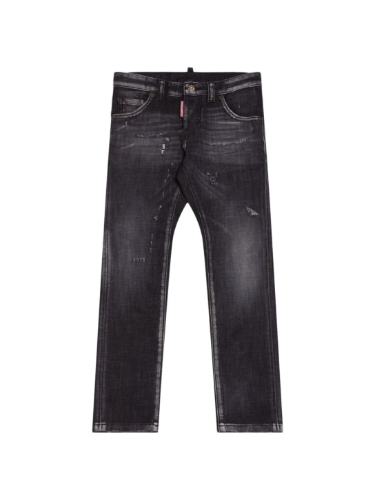 Dsquared2: Stretch cotton jeans - Dark Grey - kids-boys_0 | Luisa Via Roma