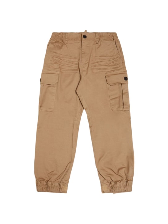 Dsquared2: Pantalones de gabardina algodón - Beige - kids-boys_0 | Luisa Via Roma