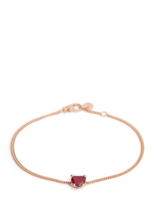 DoDo: 9kt Heart synthetic ruby bracelet - Gold/Fuchsia - women_0 | Luisa Via Roma
