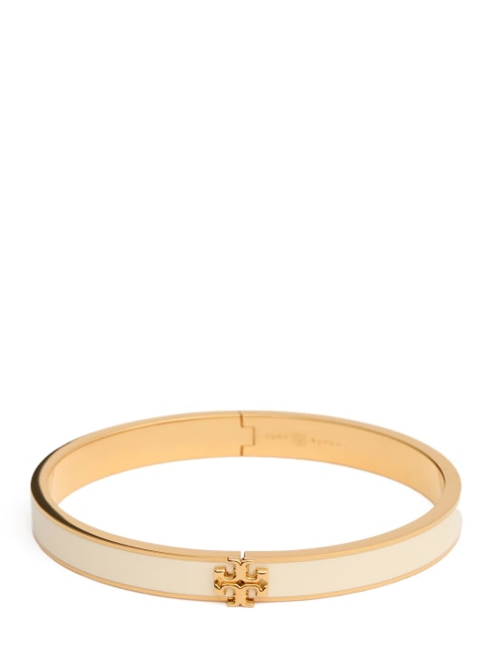 Tory Burch: 7mm Kira enamel bracelet - Ivory/Gold - women_0 | Luisa Via Roma