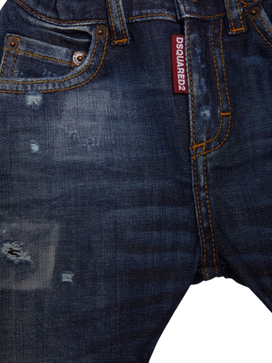 Dsquared2: Stretch cotton denim jeans - Blue - kids-boys_1 | Luisa Via Roma