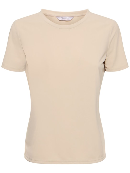 Max Mara: T-shirt en jersey Bugia - Beige Clair - women_0 | Luisa Via Roma